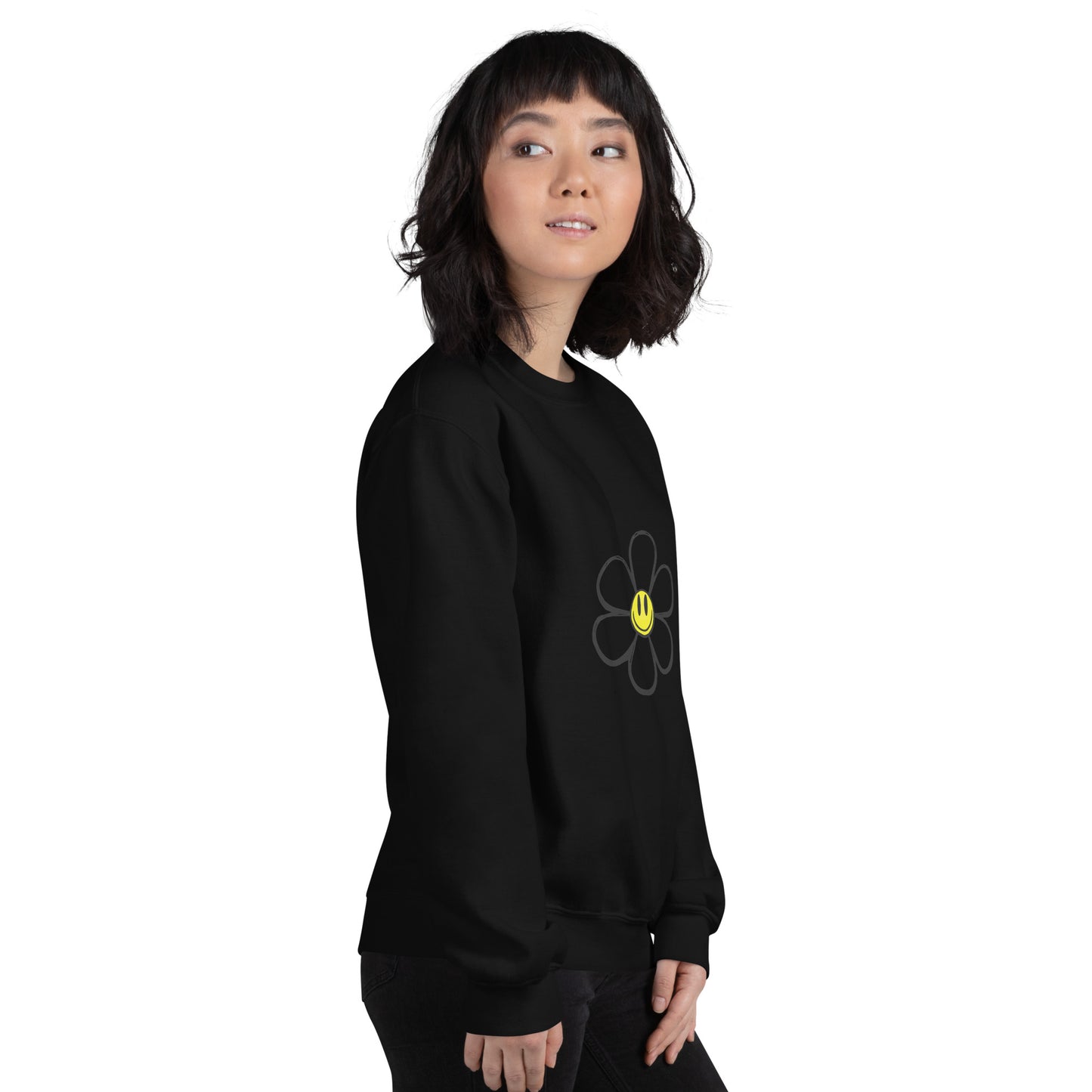 Flower Sweatshirt Crew Neck