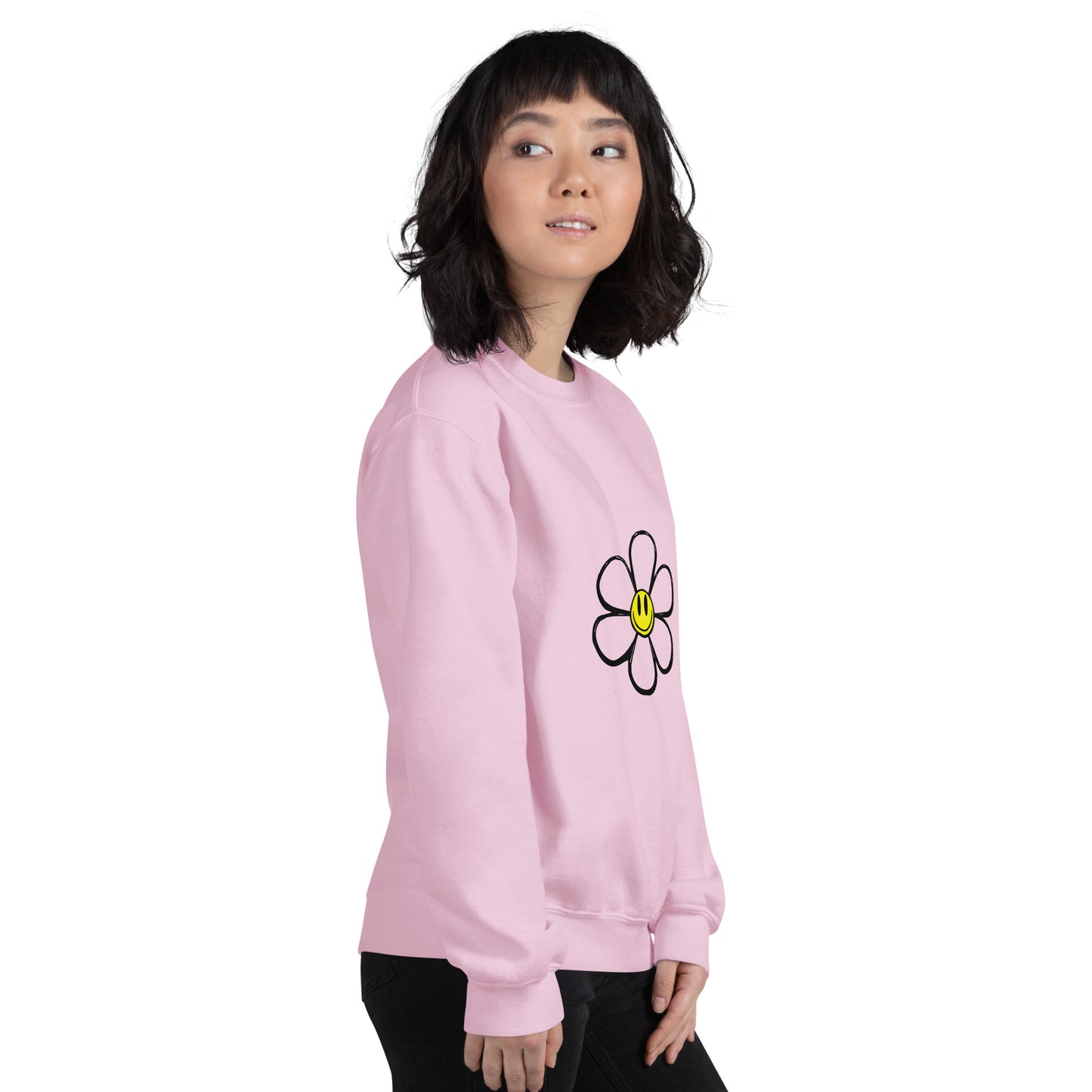 Flower Sweatshirt Crew Neck