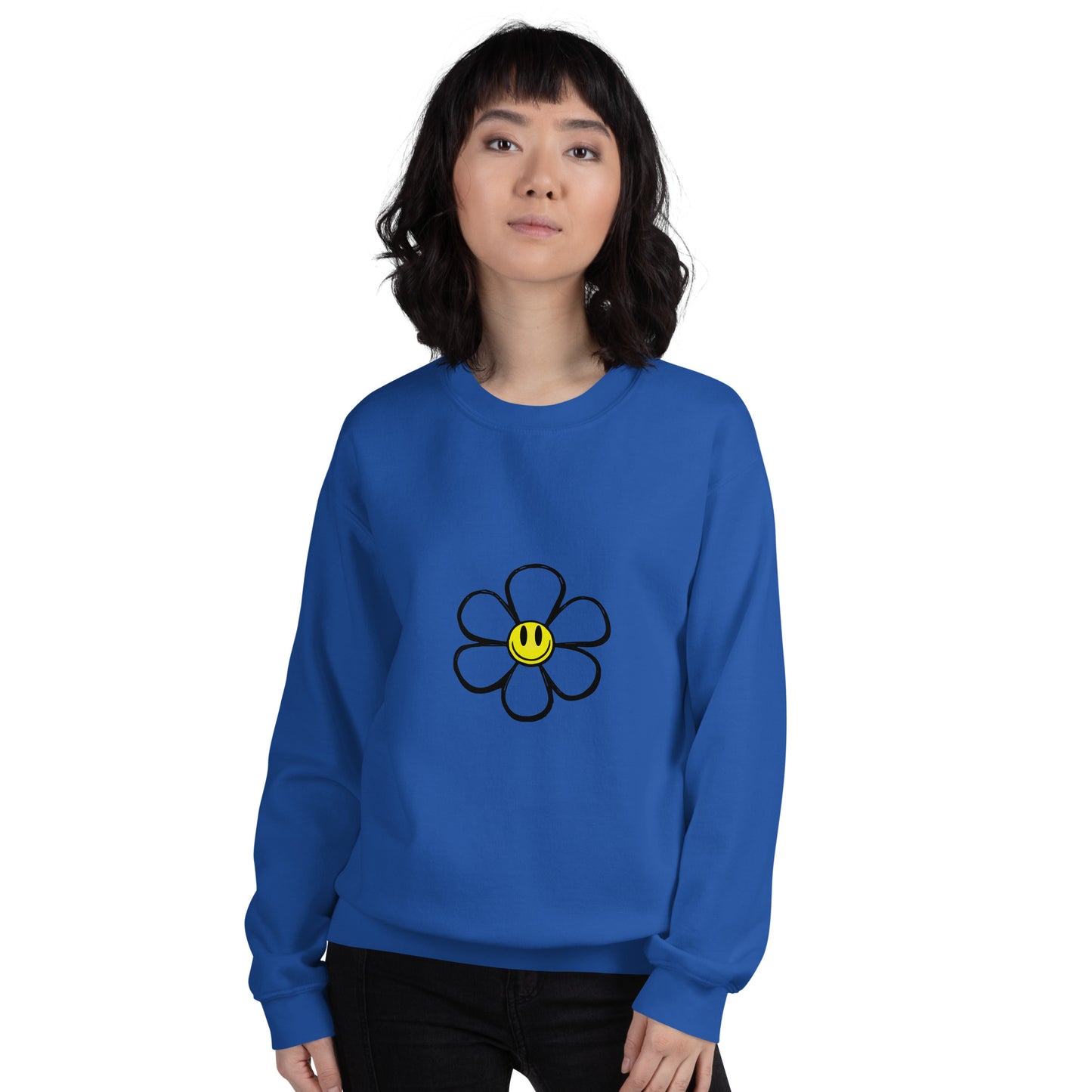 Flower Sweatshirt Crew Neck