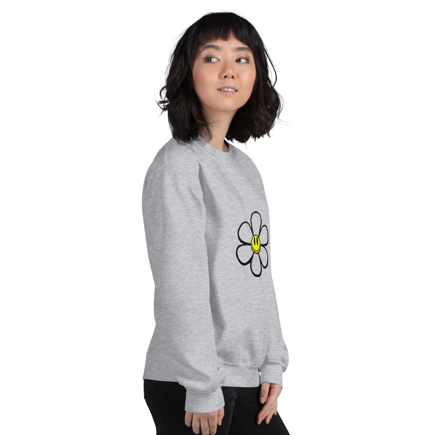 Flower Sweatshirt Crew Neck