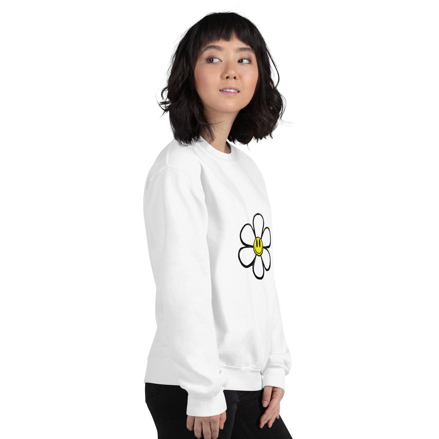 Flower Sweatshirt Crew Neck