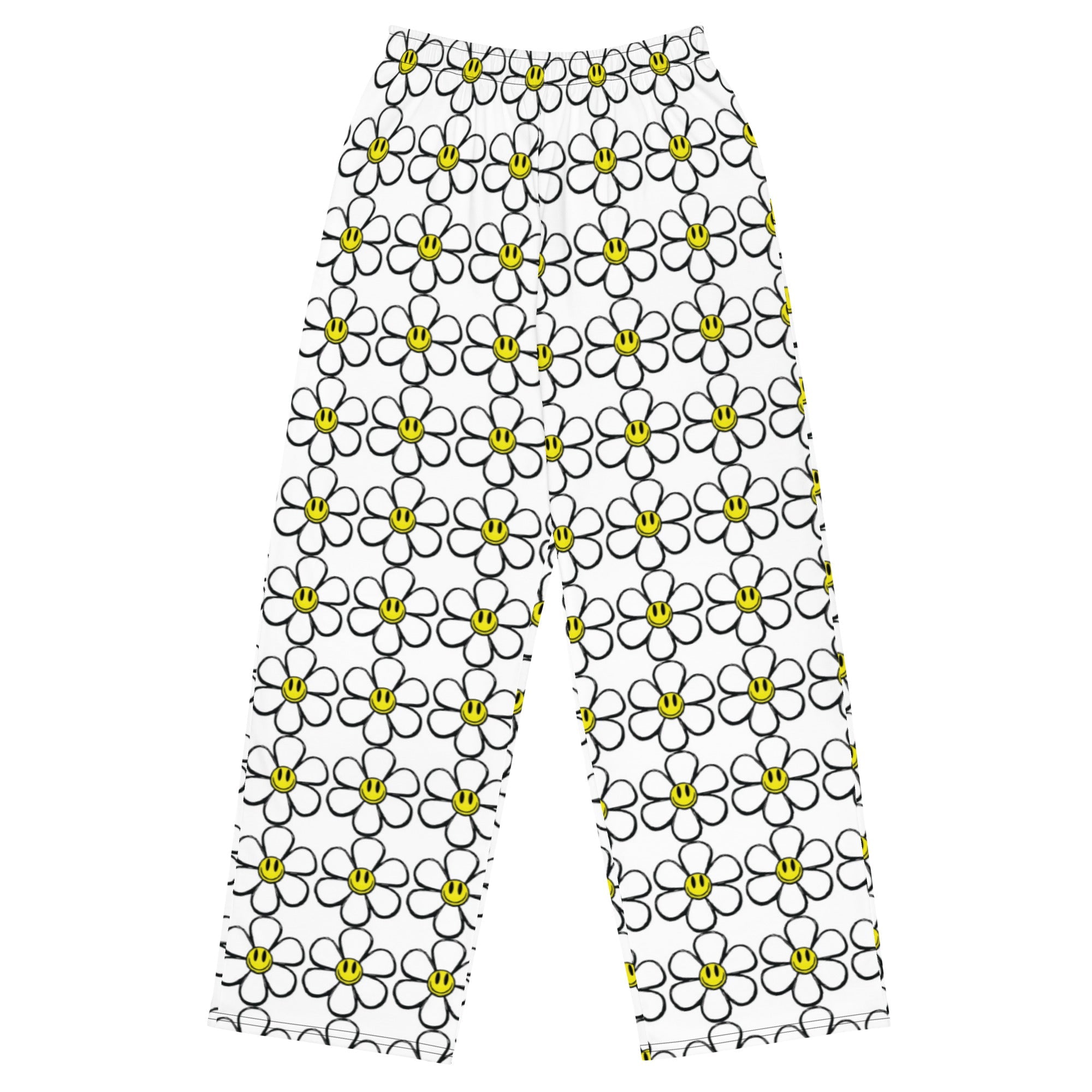 All - over print unisex wide - leg pants - Hippy Chews Natural Herbal Gummies