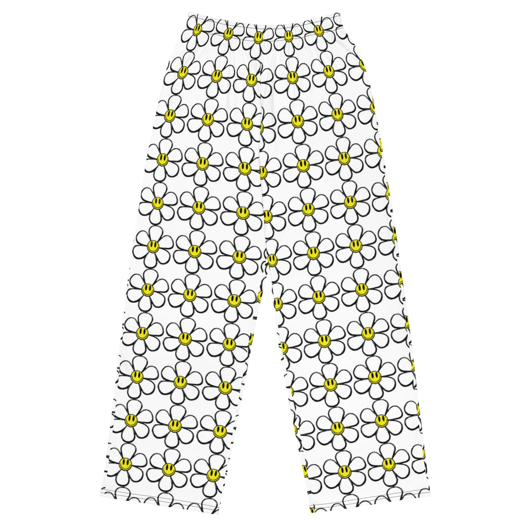 All - over print unisex wide - leg pants - Hippy Chews Natural Herbal Gummies