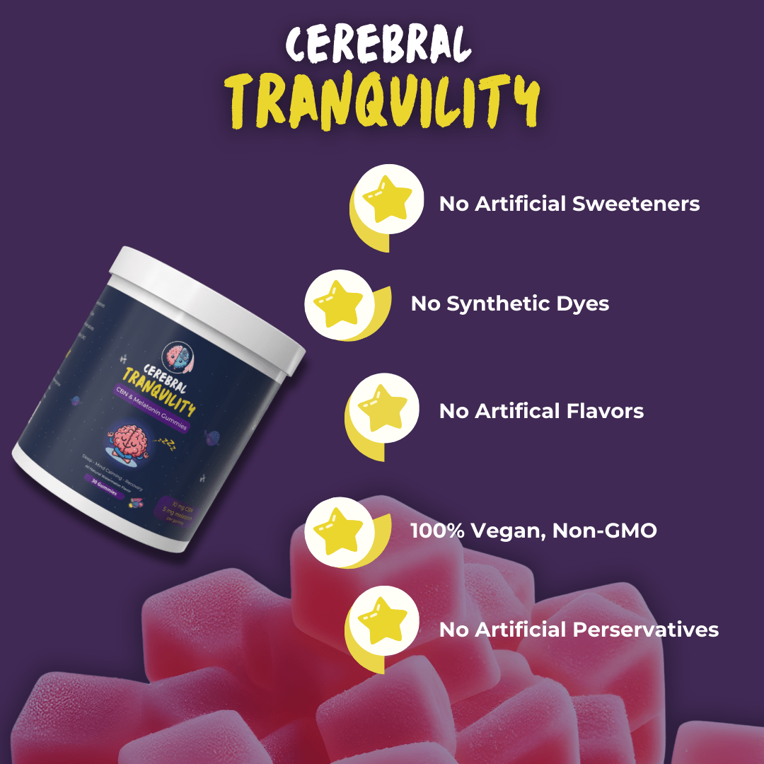 Cerebral Tranquility - Sleep Support Gummies - Hippy Chews Natural Herbal Gummies